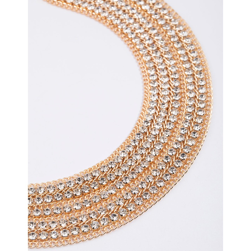Gold Cup Chain Layered Choker