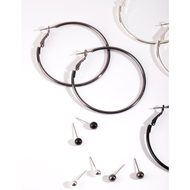 Mixed Metal Stud & Hoop Earring 6-Pack