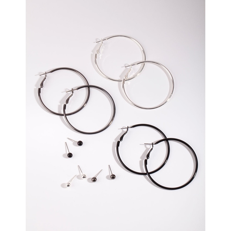 Mixed Metal Stud & Hoop Earring 6-Pack