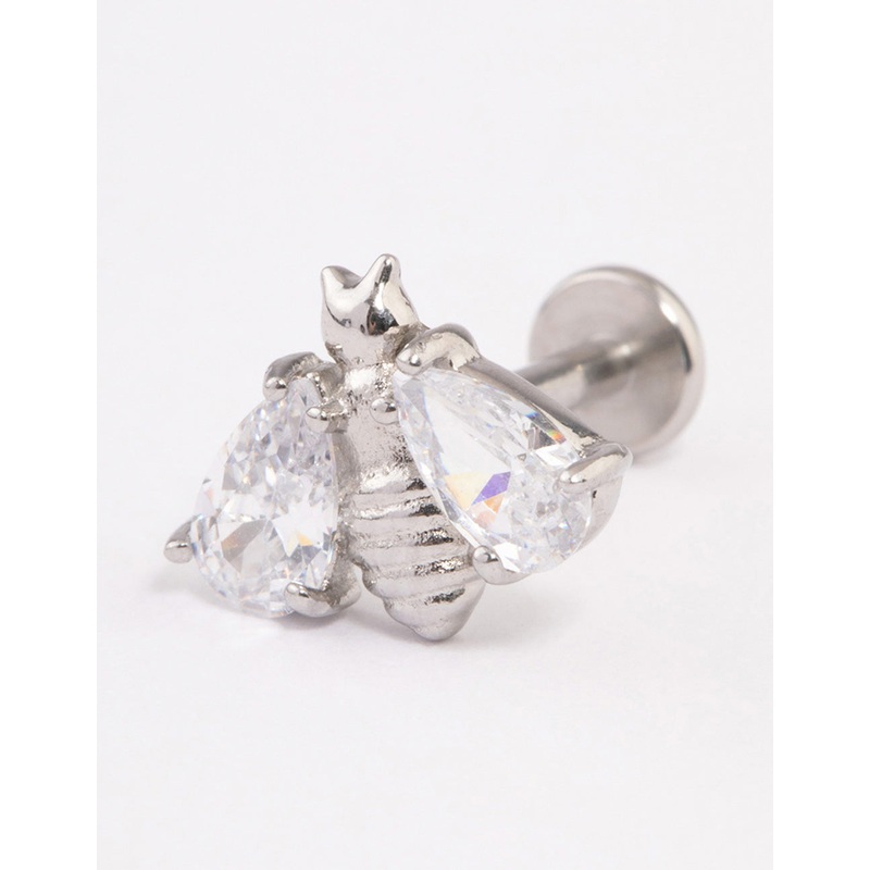 Surgical Steel Cubic Zirconia Bumble Bee Flat Back