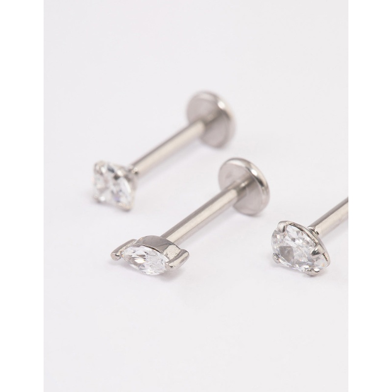 Surgical Steel Cubic Zirconia Classic Flat Back Pack