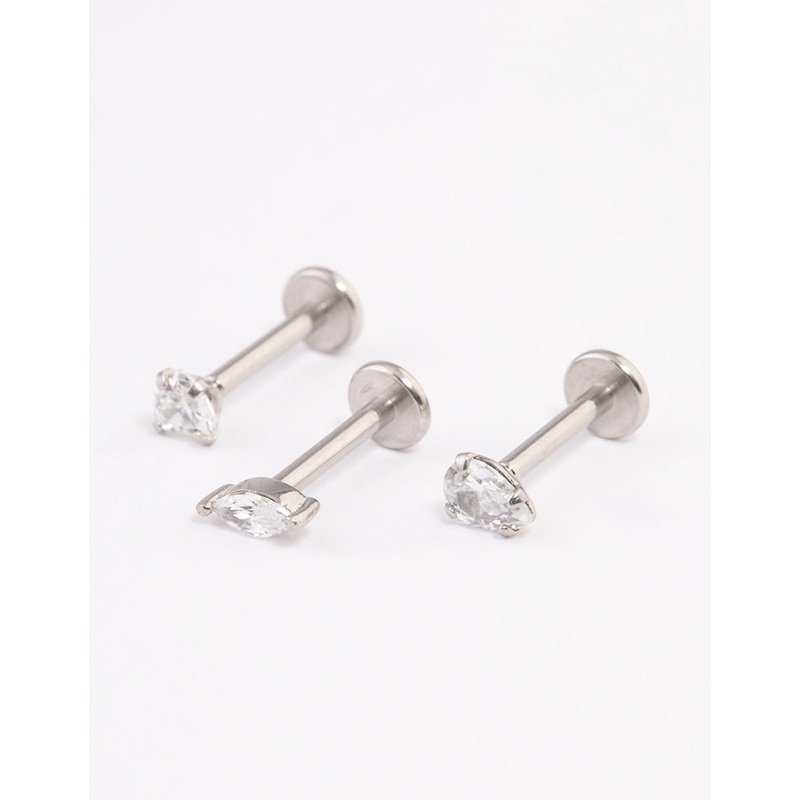 Surgical Steel Cubic Zirconia Classic Flat Back Pack