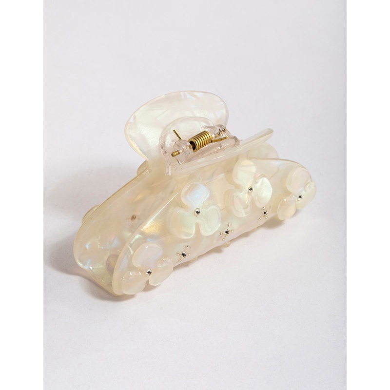 Acrylic Flower Diamante Claw Clip