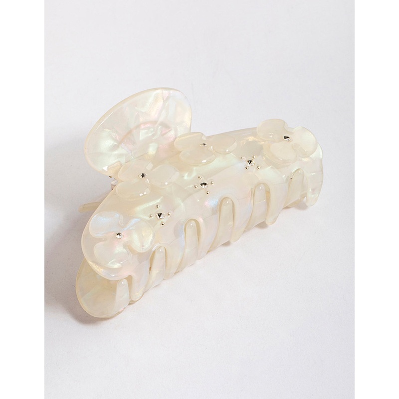 Acrylic Flower Diamante Claw Clip
