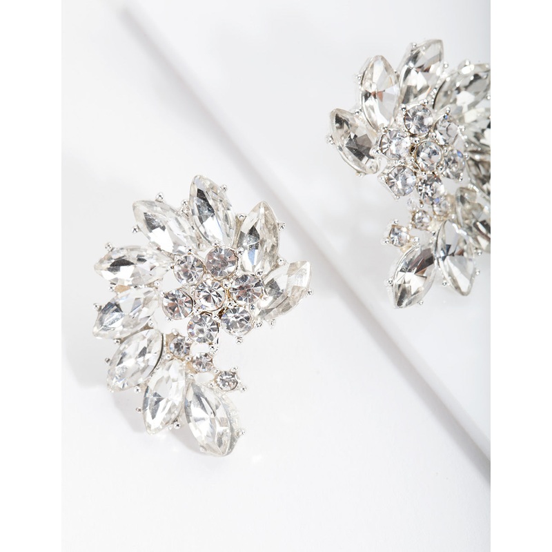 Diamante Marquise Stud Earrings
