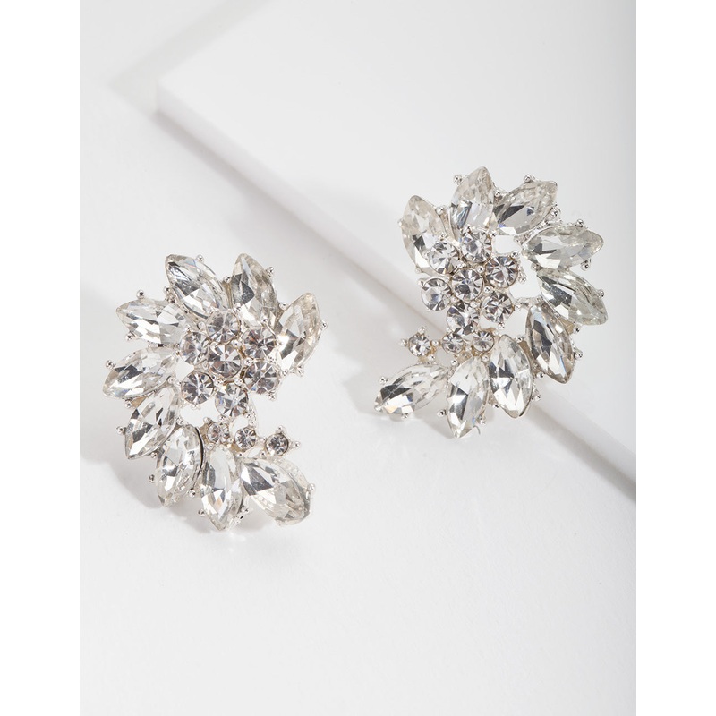 Diamante Marquise Stud Earrings