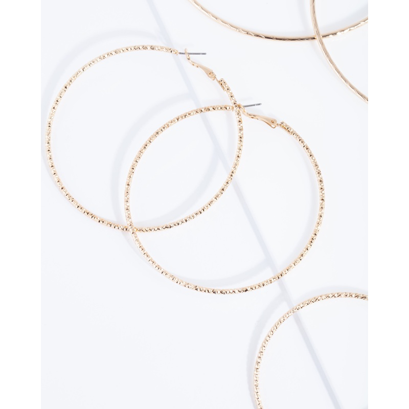 Gold Ball Knot Stud & Hoop 6-Pack