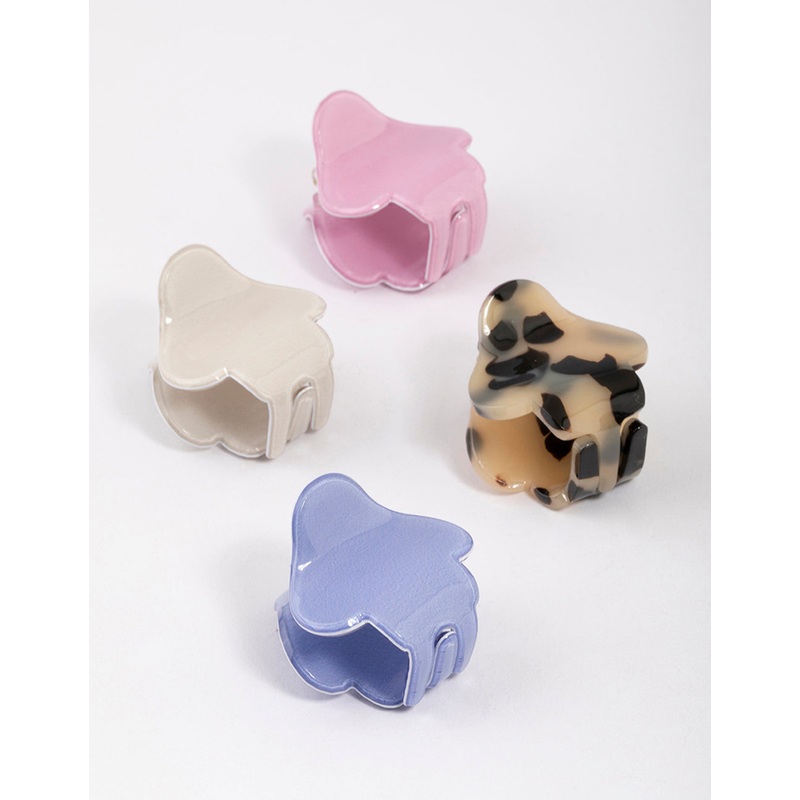 Acrylic Mini Mushroom Claw Clip 4-Pack