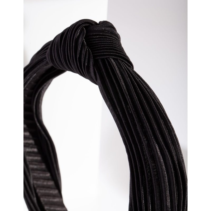 Black Pleated Turban Headband