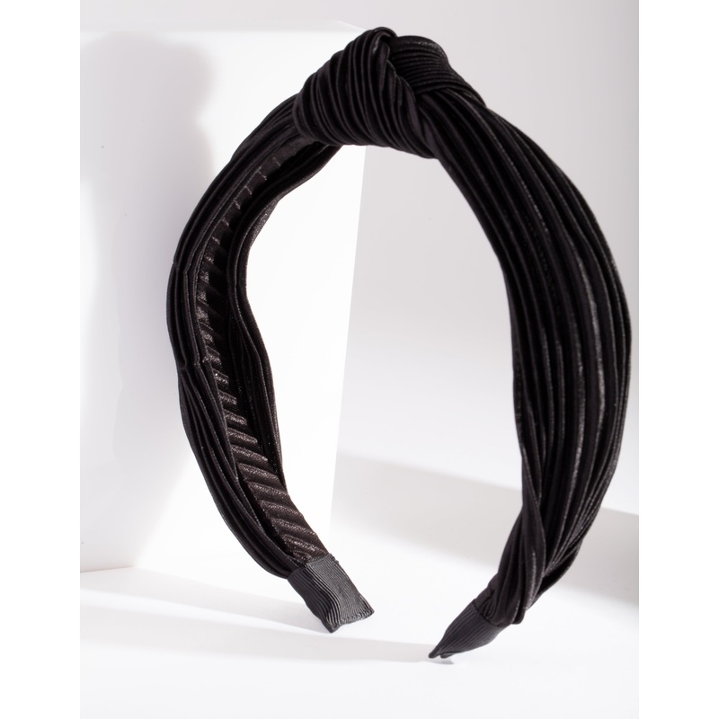 Black Pleated Turban Headband