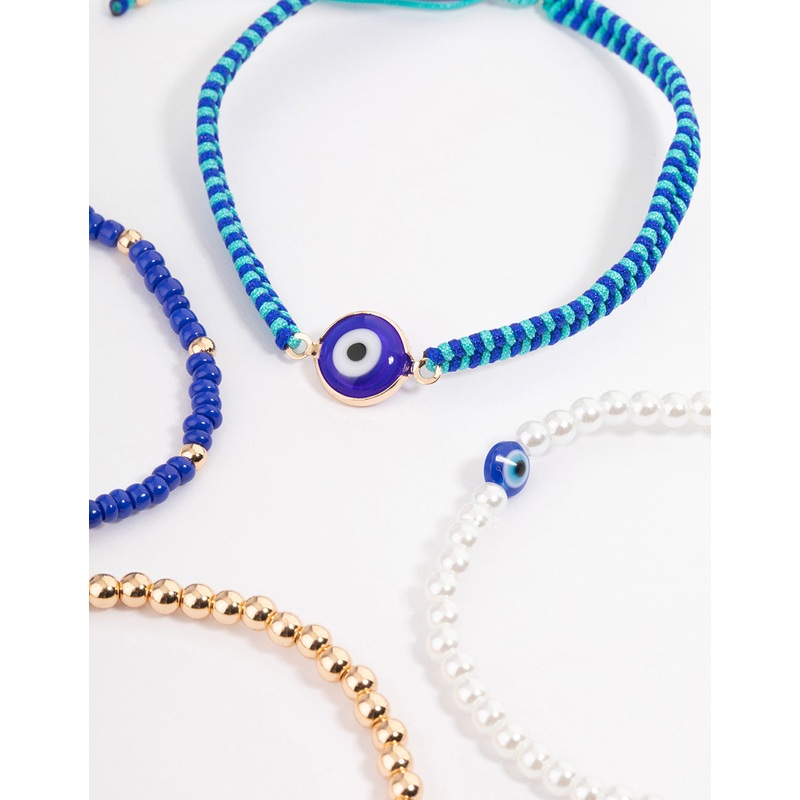 Gold Woven Evil Eye Bracelet