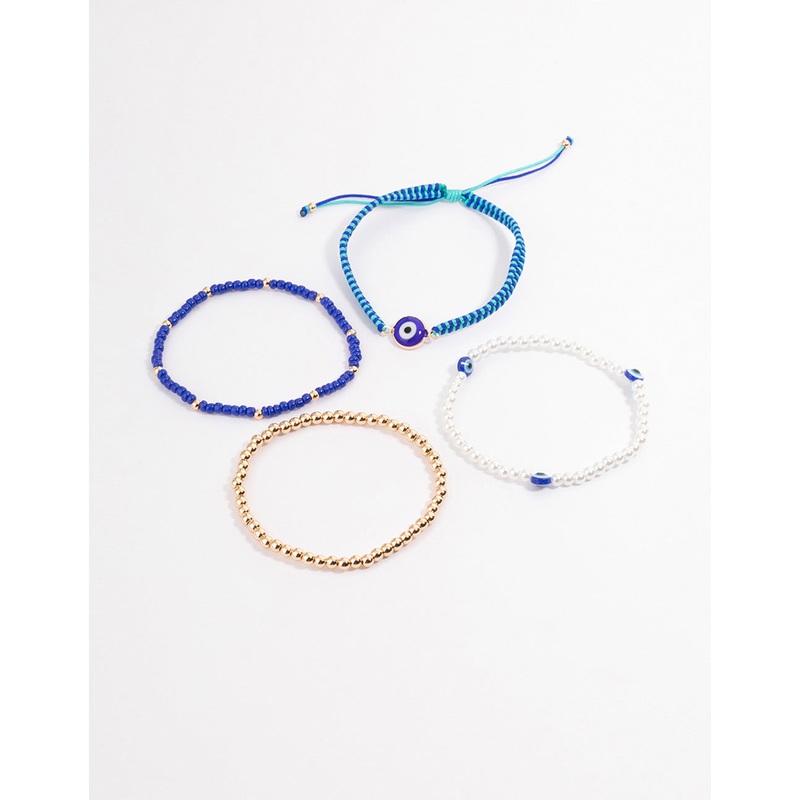 Gold Woven Evil Eye Bracelet