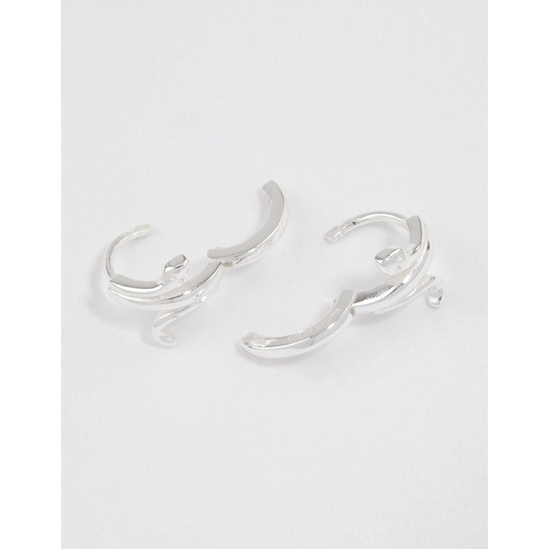 Sterling Silver Wrapped Snake Huggie Earrings