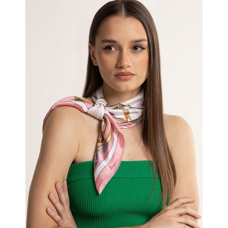 Fabric Blush Chain Print Scarf