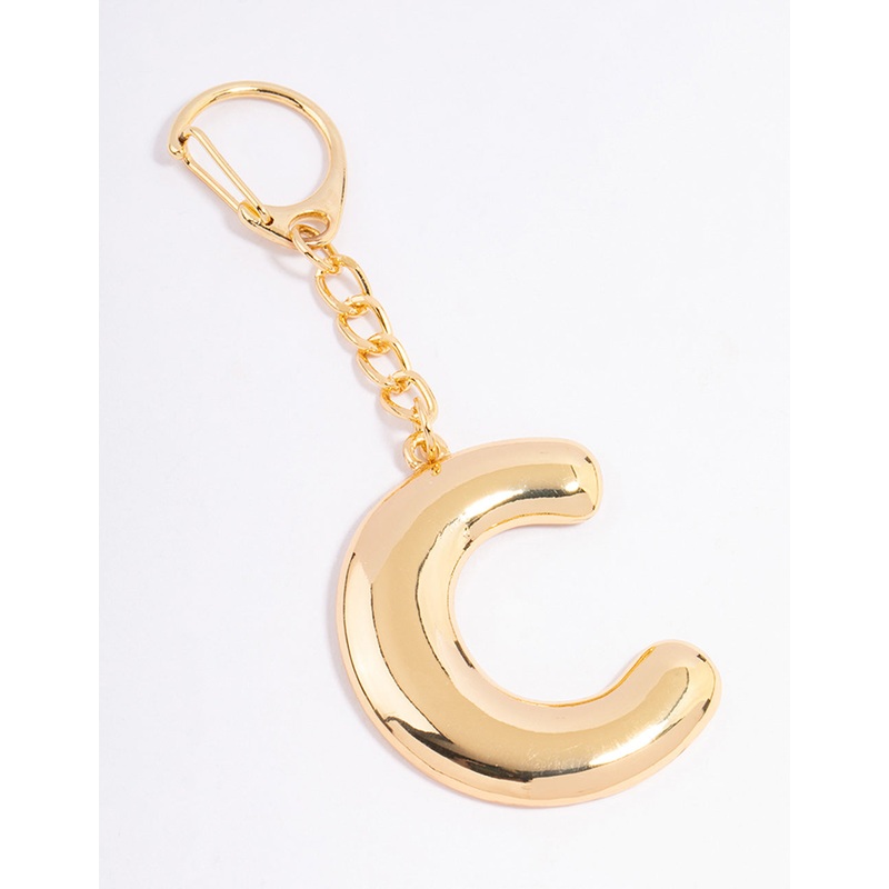 Gold Plated Letter C Key Chain