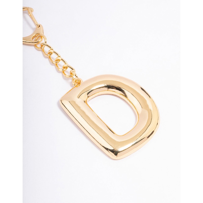 Gold Plated Letter D Key Chain