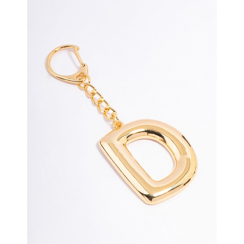 Gold Plated Letter D Key Chain