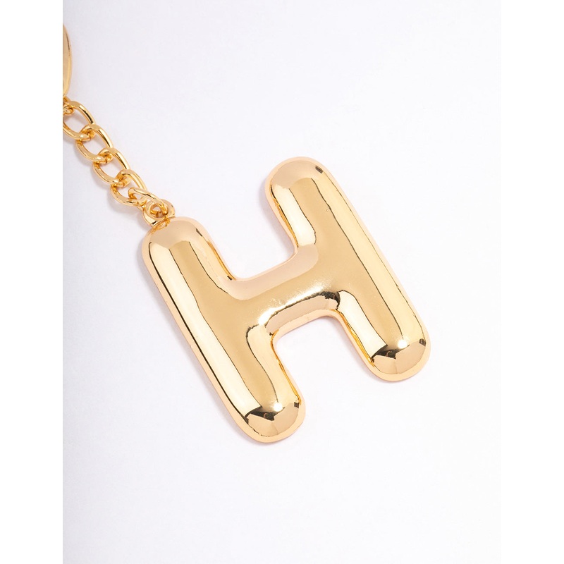 Gold Plated Letter H Key Chain