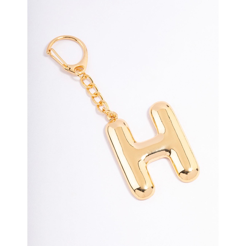 Gold Plated Letter H Key Chain