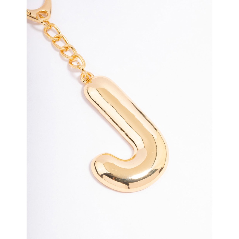 Gold Plated Letter ‘J’ Initial Key Ring