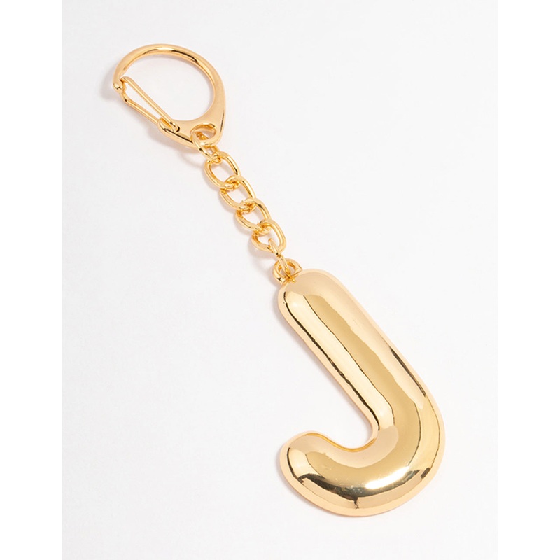 Gold Plated Letter ‘J’ Initial Key Ring
