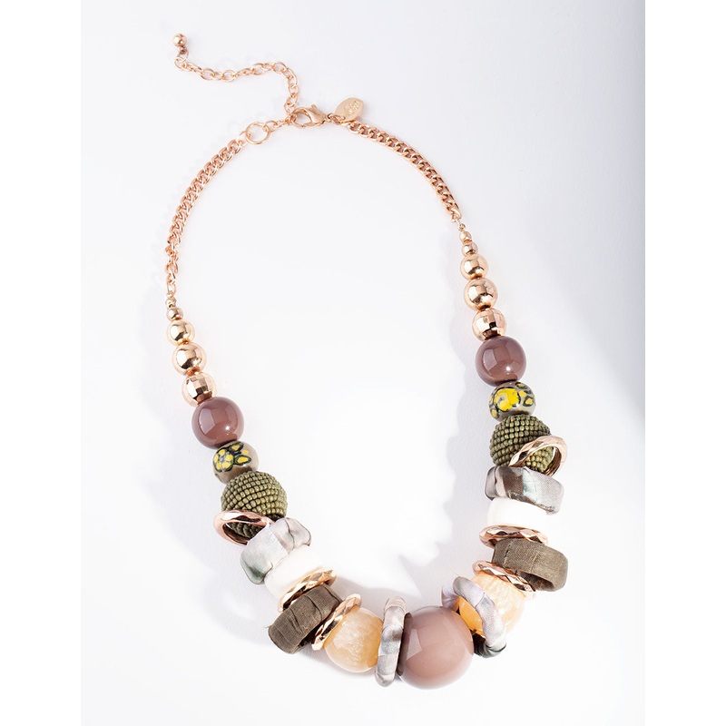 Neutral Green Bead Necklace