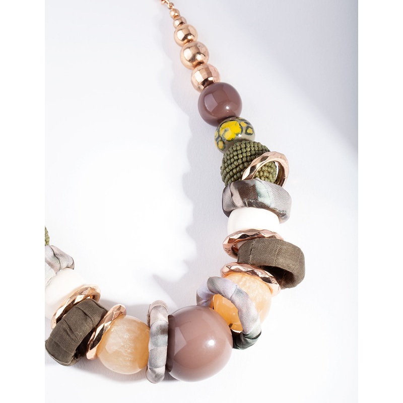 Neutral Green Bead Necklace