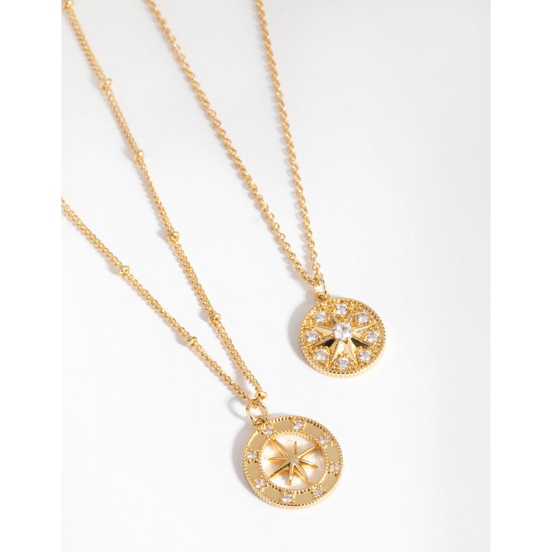 18ct Gold Plated Northern Star Necklace Set
