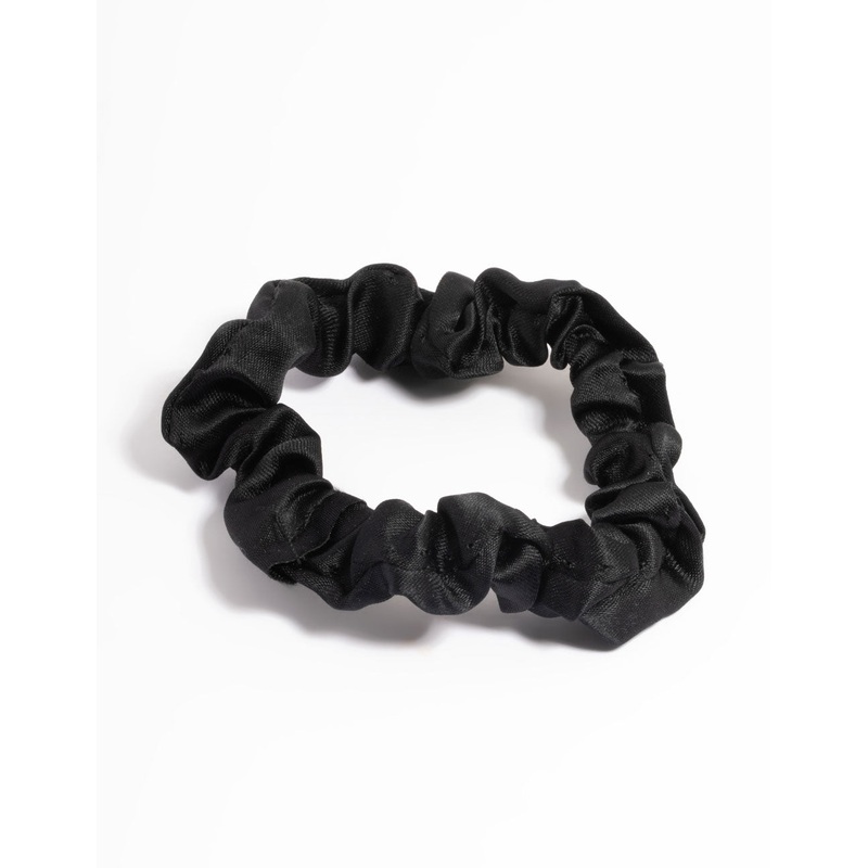 Black Fabric Narrow Scrunchie