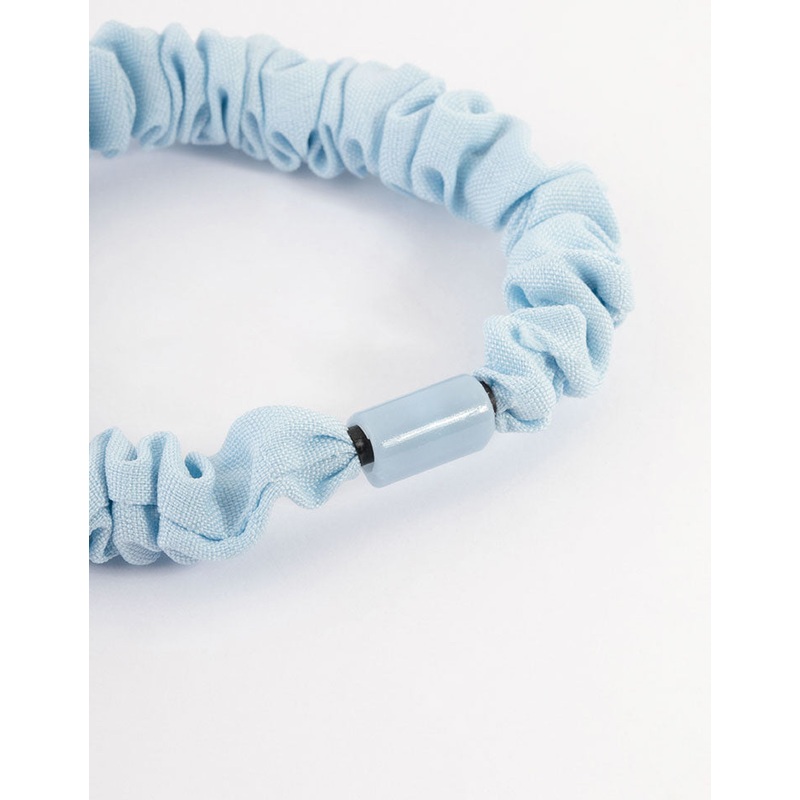 Blue Fabric Clamp Thin Scrunchie