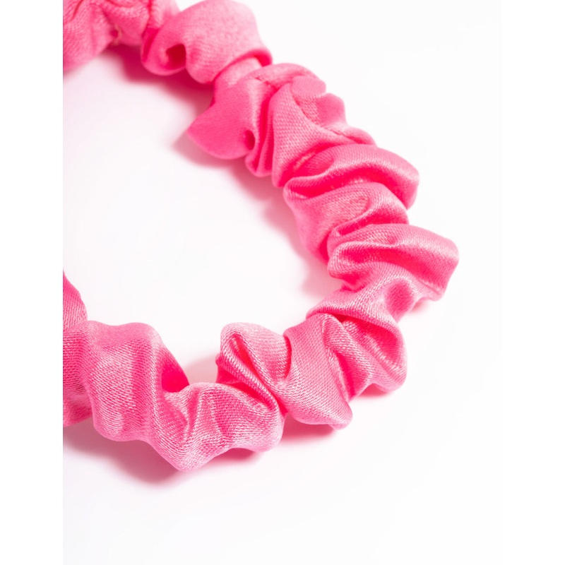Fuchsia Fabric Clamp Thin Scrunchie
