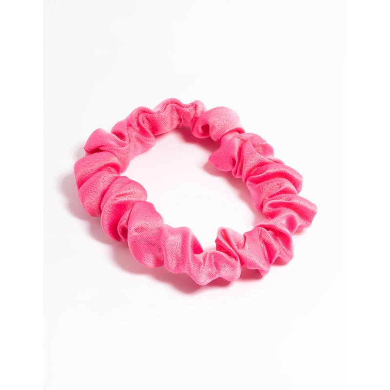 Fuchsia Fabric Clamp Thin Scrunchie