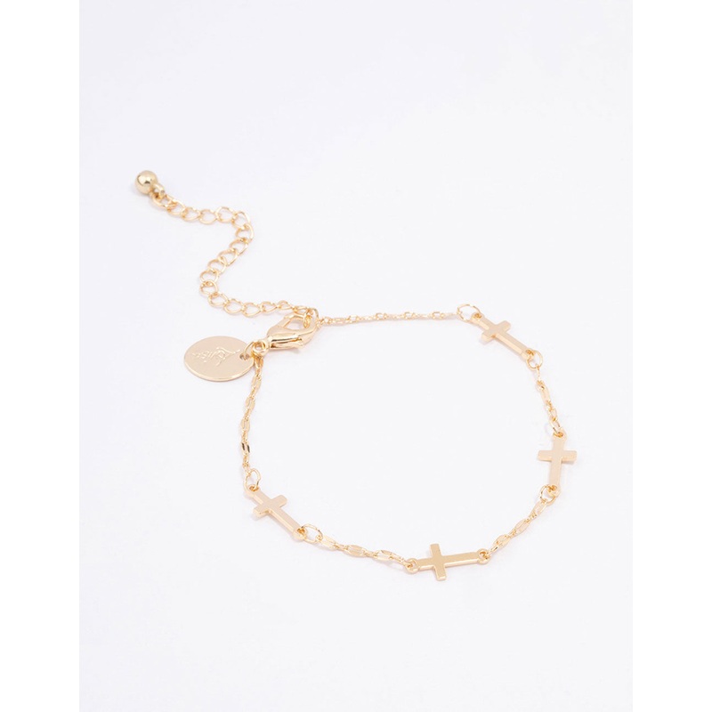 Gold Plated Multi Cross Bracelet