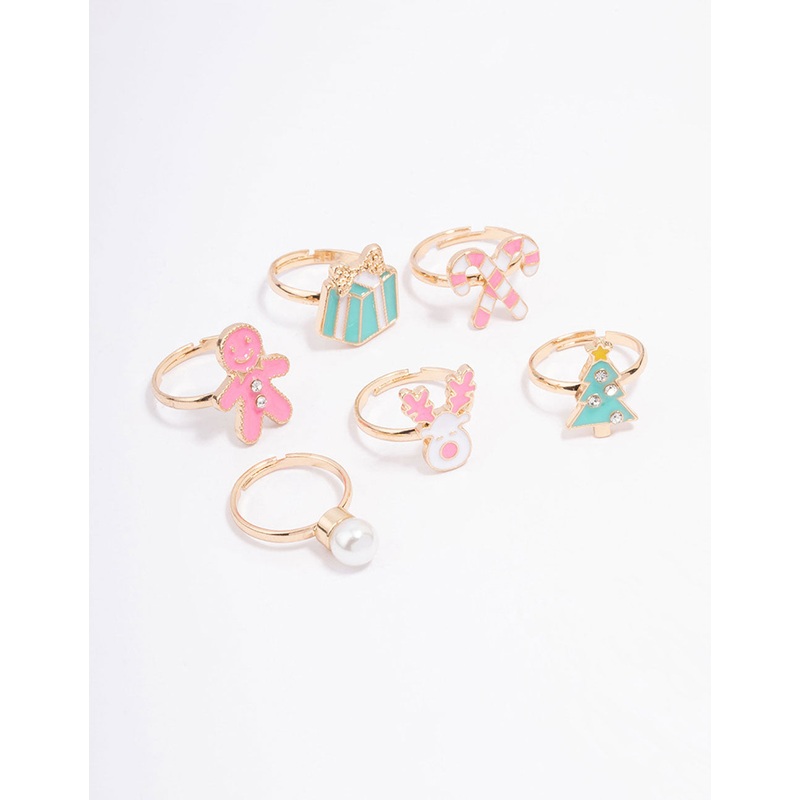 Kids Christmas Gingerbread Ring 6-Pack