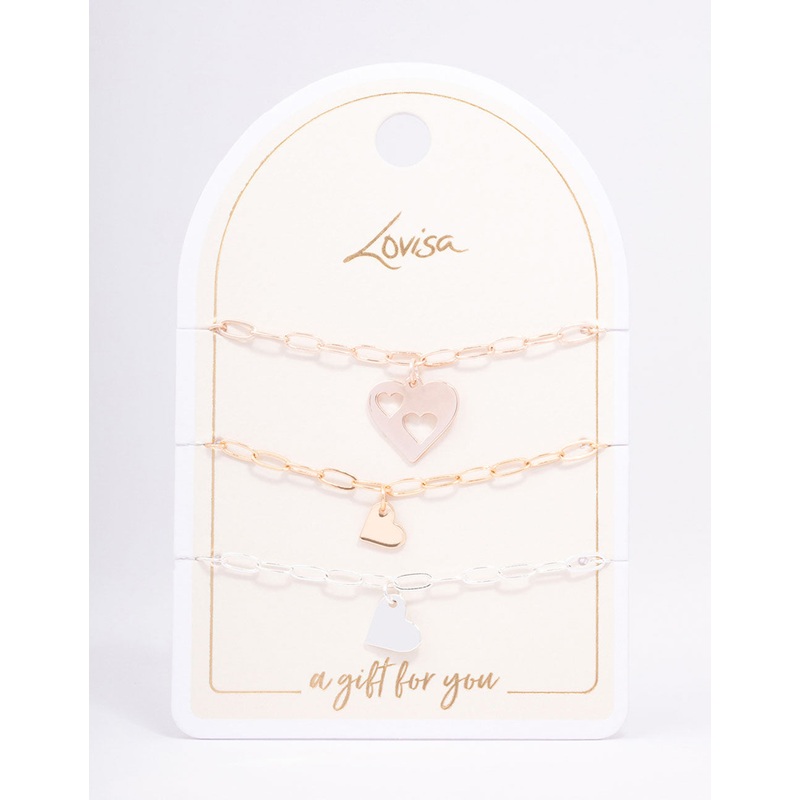 Mixed Metal Missing Heart Bracelet