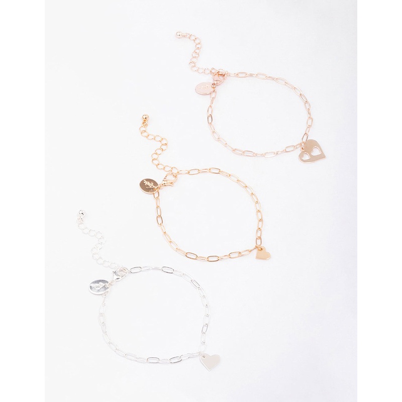 Mixed Metal Missing Heart Bracelet