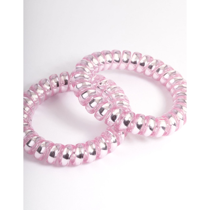 Pink Plastic Hair Spirals Pack