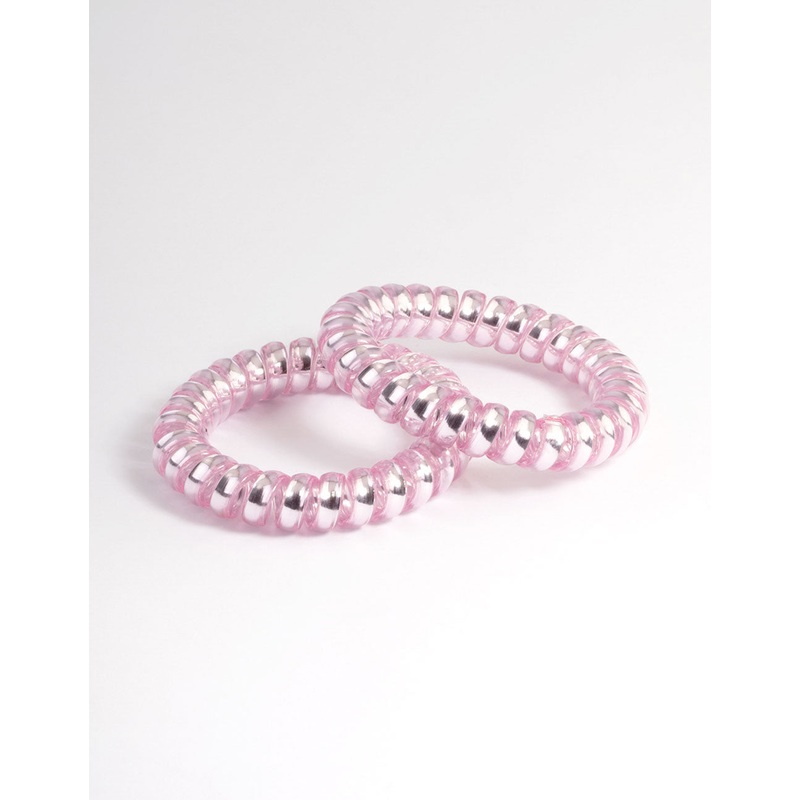 Pink Plastic Hair Spirals Pack