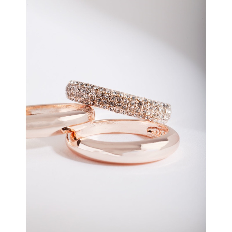 Rose Gold Layered Diamante Ring