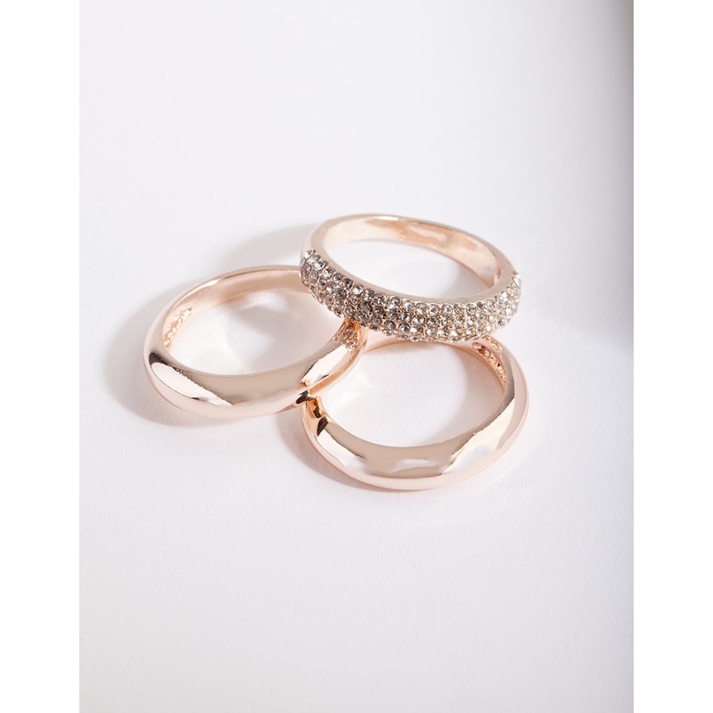 Rose Gold Layered Diamante Ring