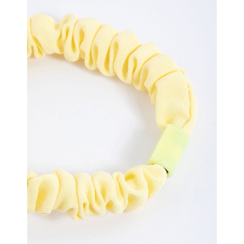 Yellow Fabric Clamp Thin Scrunchie