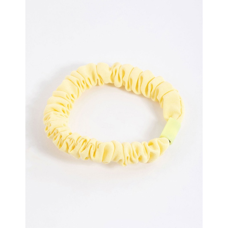 Yellow Fabric Clamp Thin Scrunchie