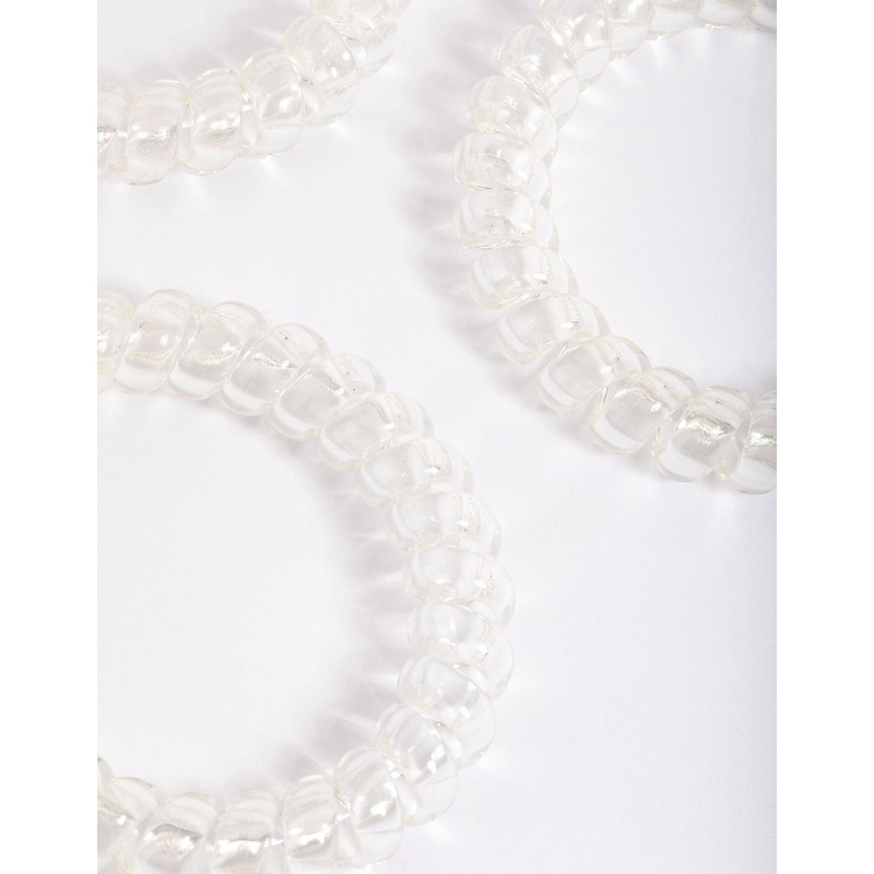 Clear Plastic Large Hair Spiral Pack