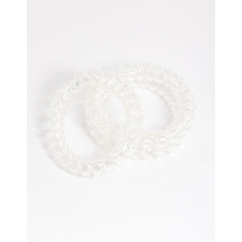 Clear Plastic Large Hair Spiral Pack