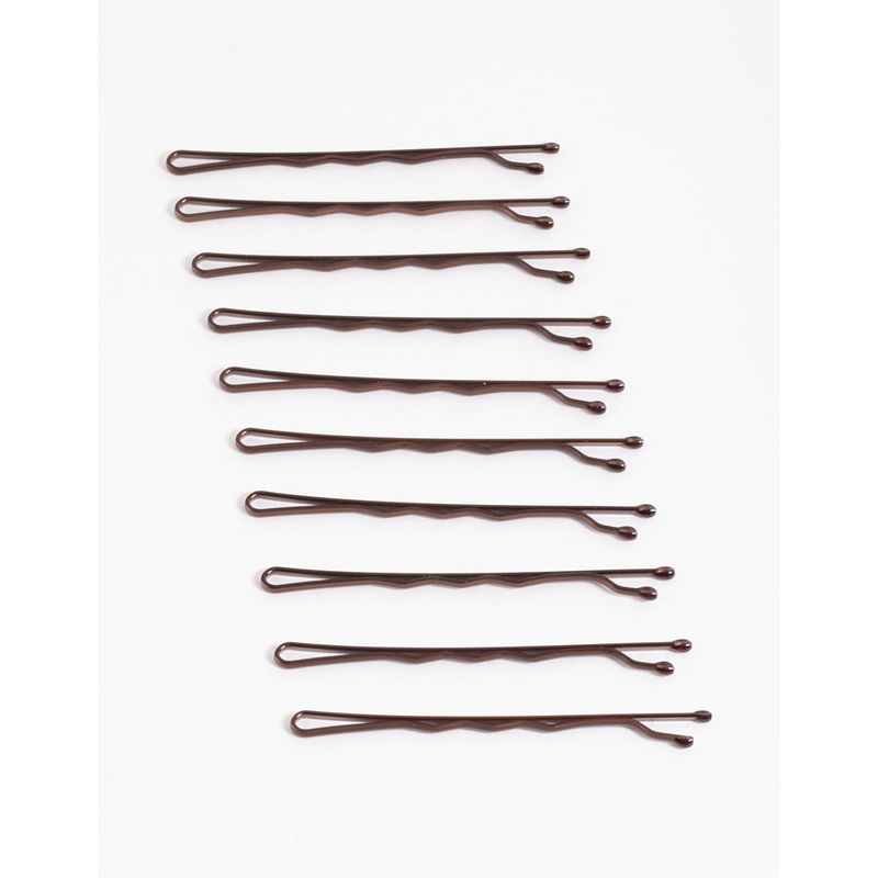 Coated Brown Bobby Pin 10-Pack