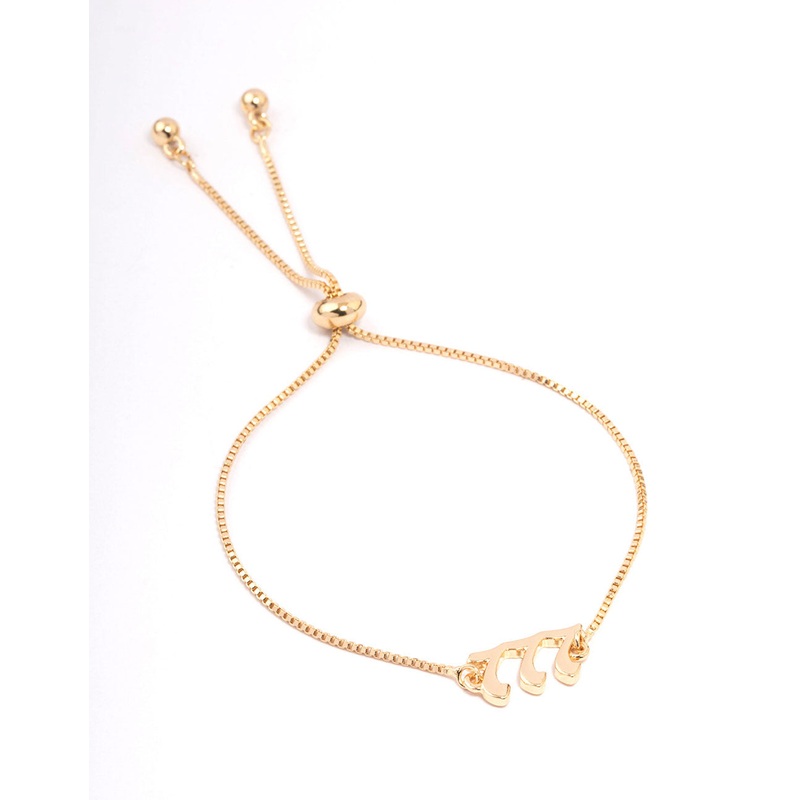 Gold Plated 777 Angel Number Bracelet
