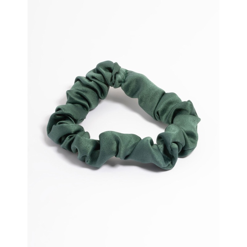 Green Fabric Narrow Scrunchie