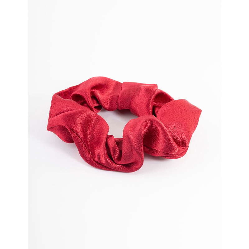 Maroon Fabric Satin Scrunchie