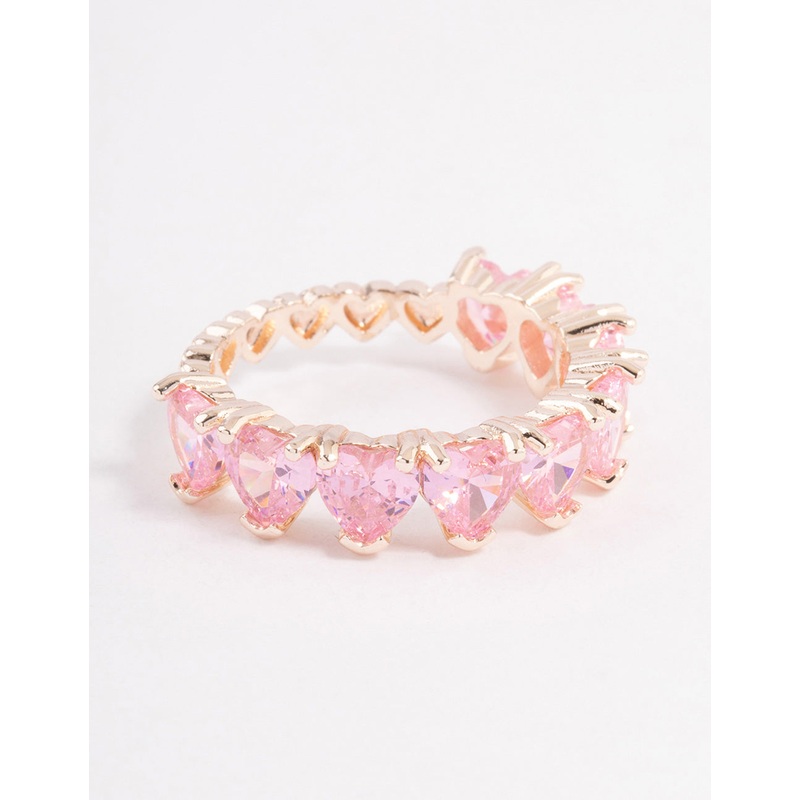 Rose Gold Plated Multi Heart Band Ring