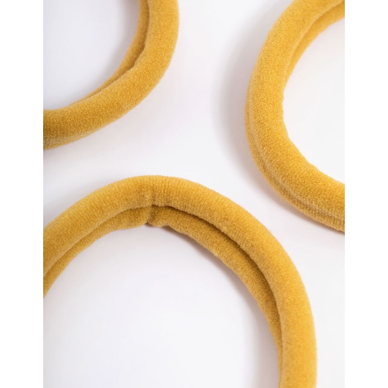 Yellow Fabric Hair Tie Pack